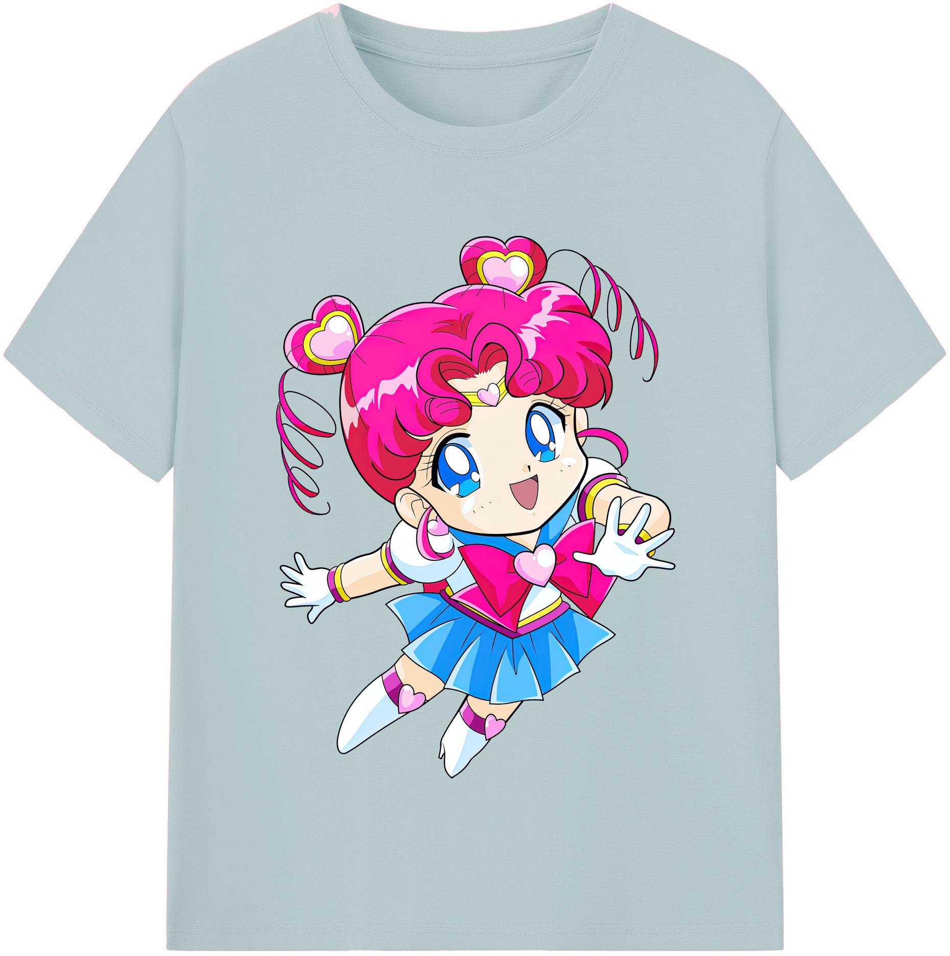 （画像用） 美少女戦士セーラームーン ちびうさ Sailor Moon Chibiusa Tsukino Usagi Small Lady Serenity 綿100％半袖Tシャツ（フロントプリント）